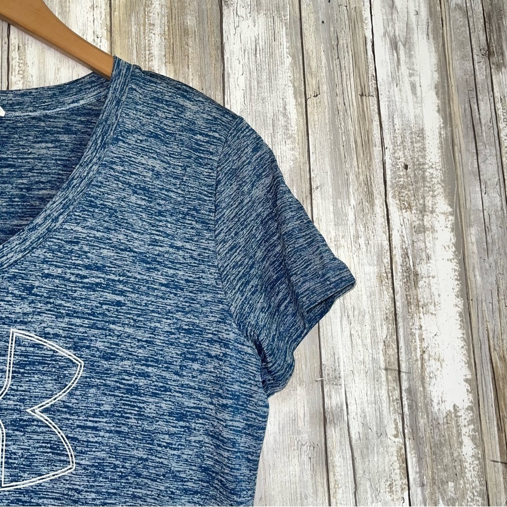 Under Armor Blue Heather Printed Tee - Picture 4 of 5